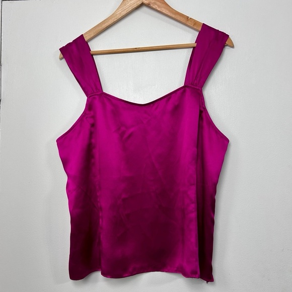 Jones New York Tops - Jones New York 100% Silk Sleeveless Blouse Tank Top Shell Berry Pink size 14